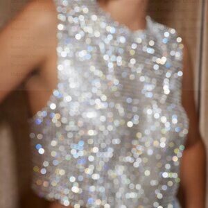 12th Tribe She’s a Gem Silver Rhinestone Tank
